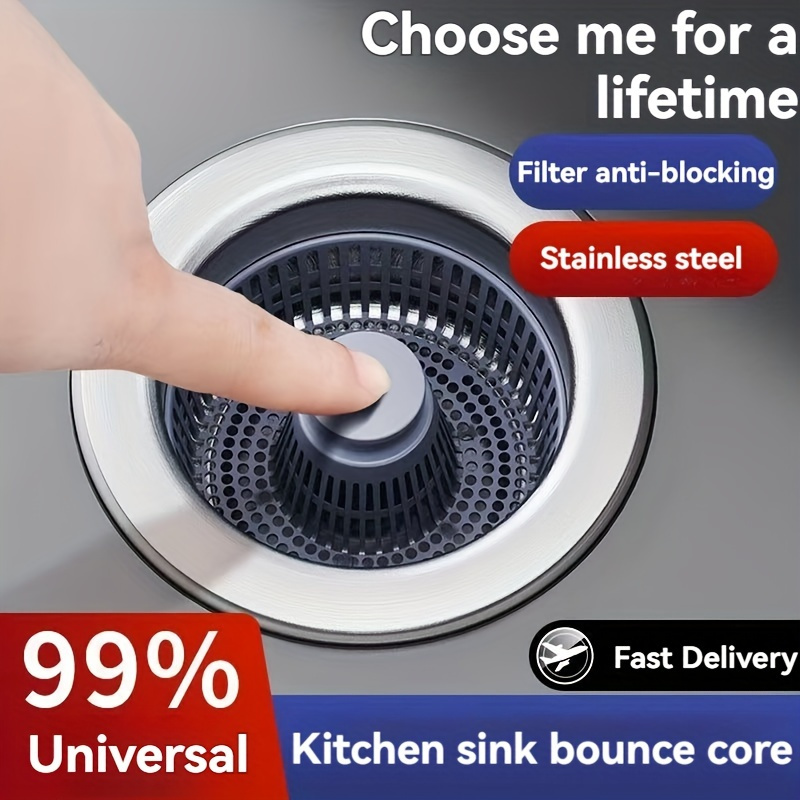 Pop Display Shelf - 3-in-1 aanrecht afvoerzeef en stopcombinatie, roestvrijstalen