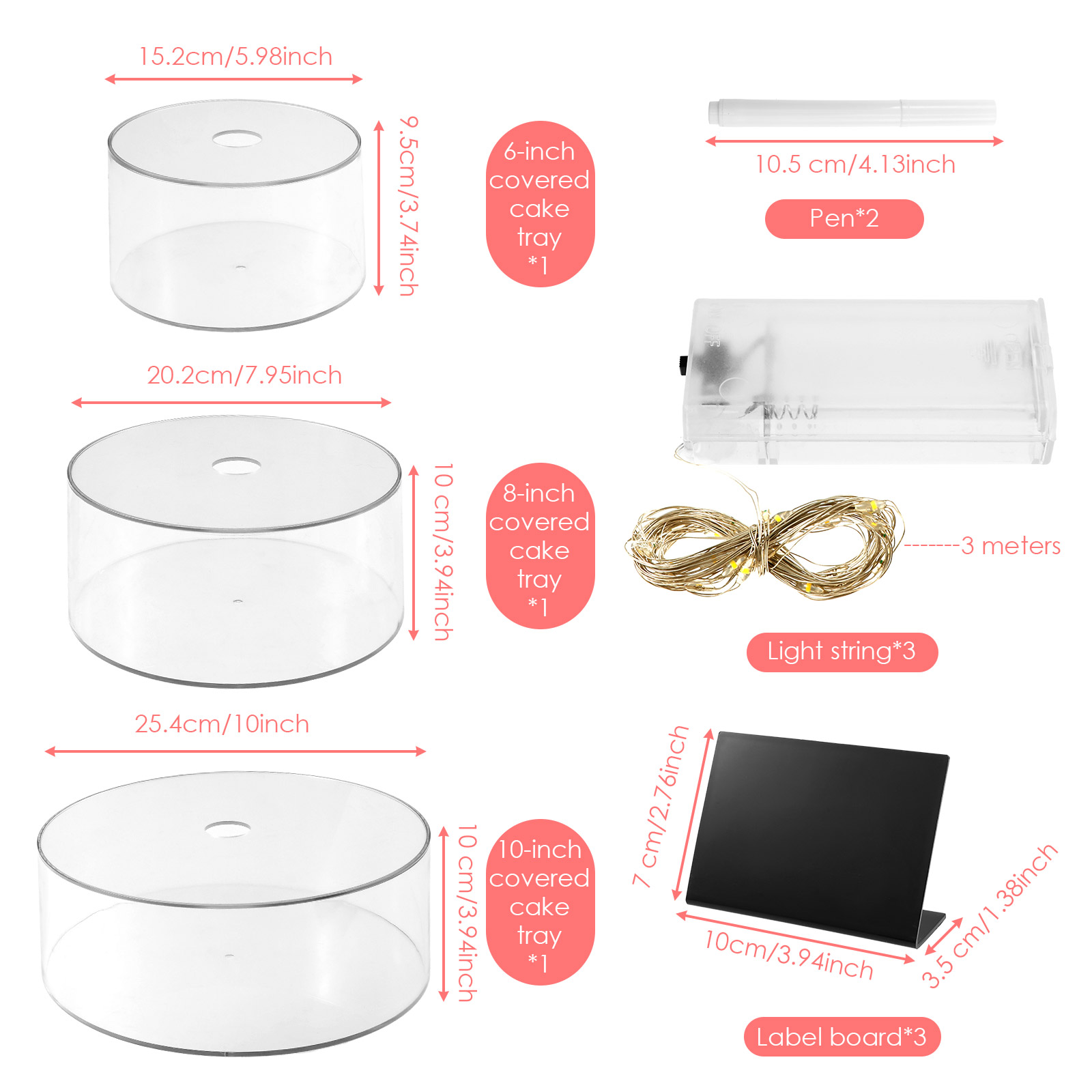 3/2 Stuks Acryl Cake Display B - Display Risers Set recensie en prijs