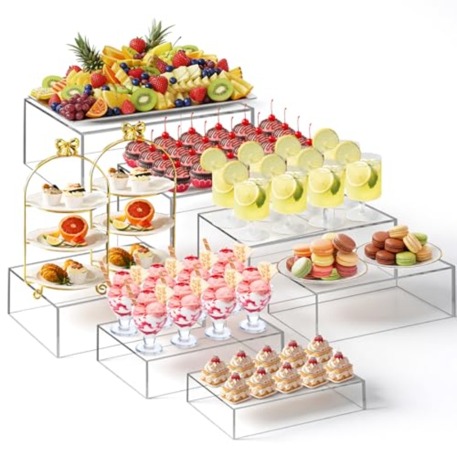 7-delige extra grote buffetver - Display Risers Set recensie en prijs